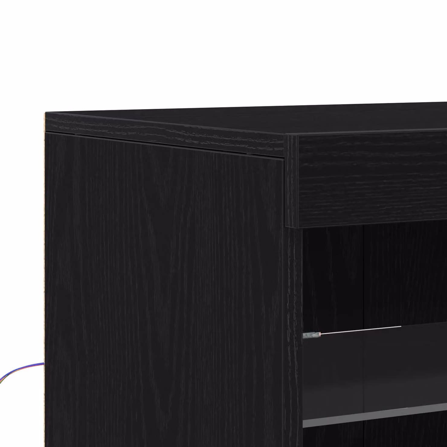 Berkfield Home Modern Black Oak Sideboard with Integrated LED Lighting, W/D/H: 41 x 37 x 100 cm – 5