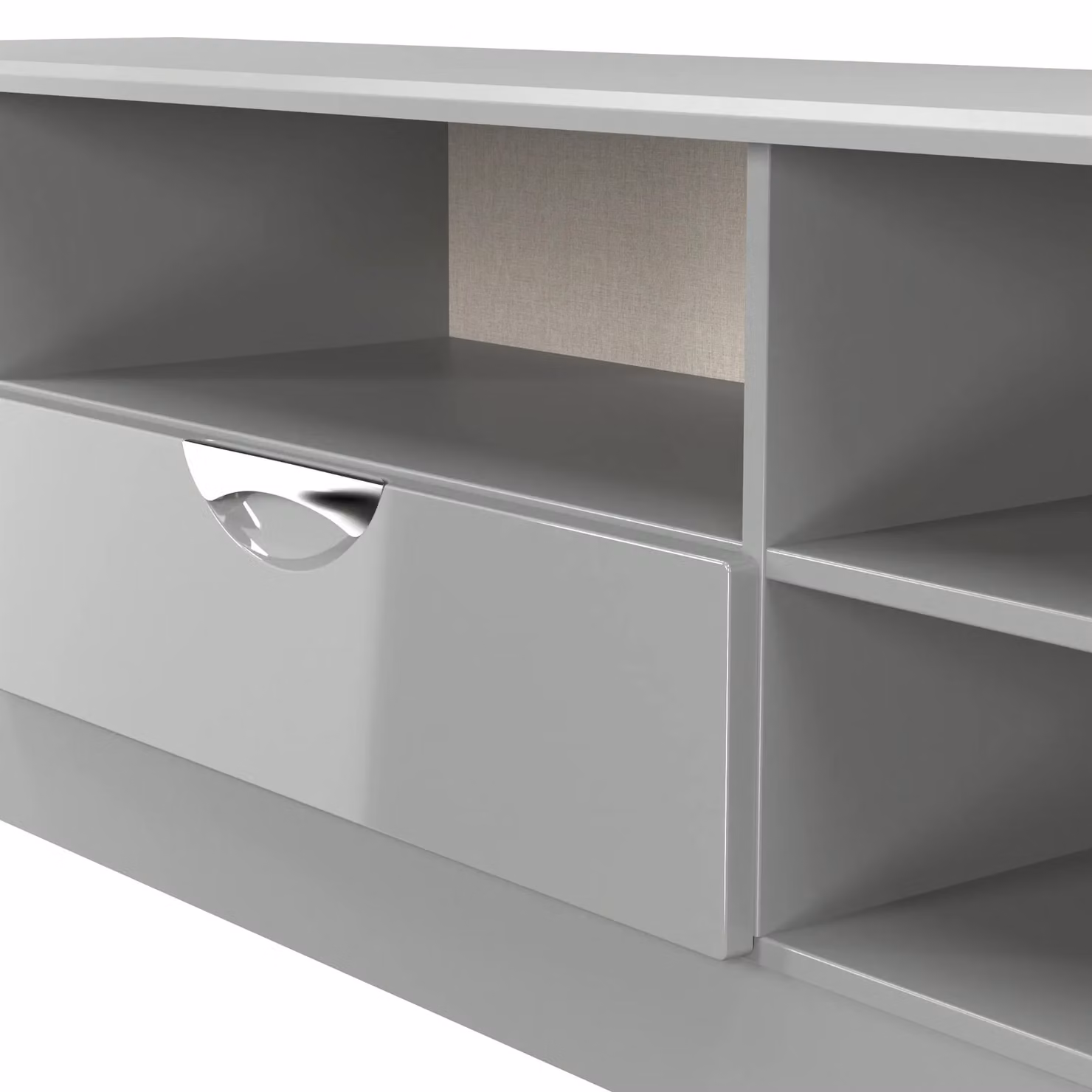 Ready Assembled 2 U Holborn Wide 1 Drawer TV and Media Unit in Matt Mid Grey – 3