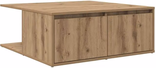 Berkfield Home Artisan Oak Coffee Table in Brown, W/D/H: 80 x 80 x 31 cm – 1