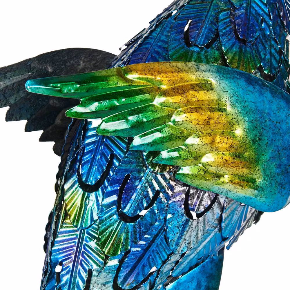 Wyld and Coco Blue Hand-Painted Metal Peacock Figurine, Height: 75 cm – 3