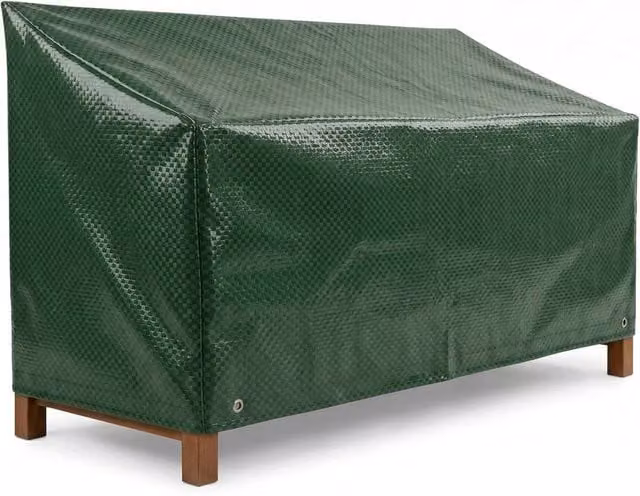 NESTLUNE Heavy Duty Water Repellent 3 Seater Garden Bench Seat Cover in Green, W/D/H: 100 x 15 x 15 cm
