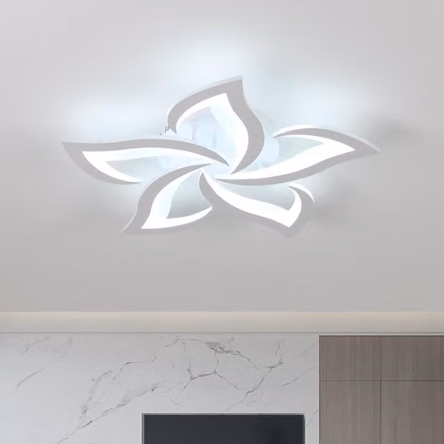 GOECO Flower LED Ceiling Light, White, Diameter: 58 cm