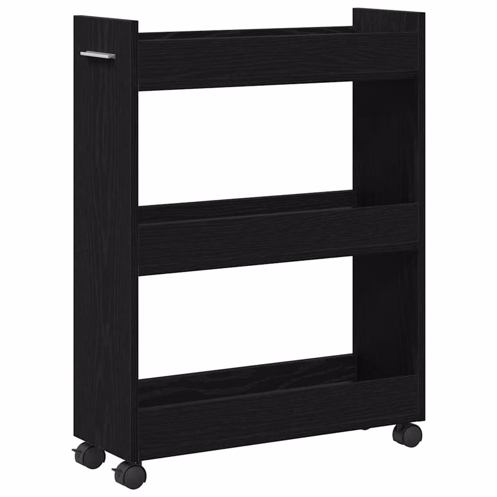 Berkfield Home Rolling Cabinet in Black Oak, W/D/H: 60 x 22 x 79 cm – 2