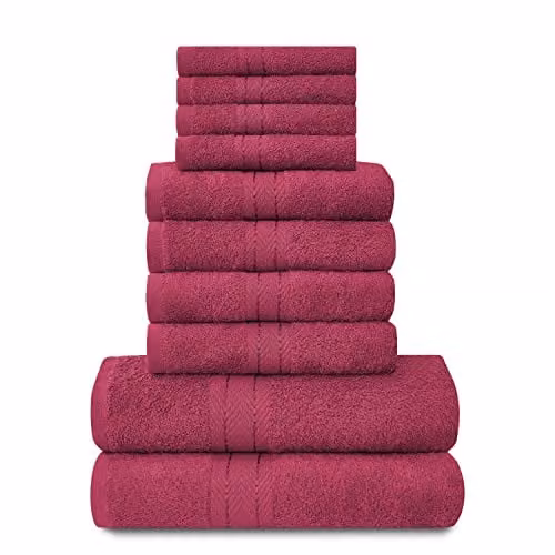 GC GAVENO CAVAILIA 10 Piece Egyptian Cotton Towel Set in Red