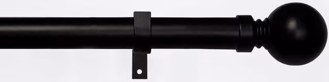 Blinds Outlet Metal Extendable Eyelet Curtain Pole with Crystal Ball Finials in Black, Length: 120 cm – 1