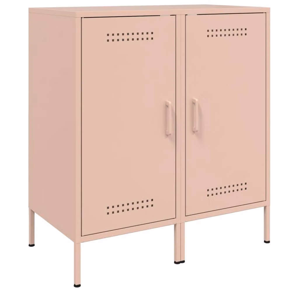 Berkfield Home Set of 2 Pink Metal Sideboards, W/D/H: 36 x 39 x 79 cm – 2