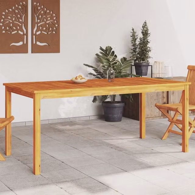 Berkfield Home Garden Rustic Acacia Solid Wood Dining Table in Brown, W/D/H: 180 x 90 x 75 cm