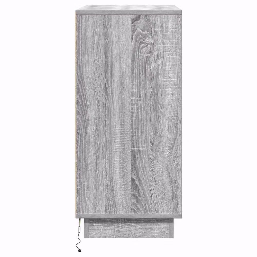 Berkfield Home Modern Grey Sonoma Bedside Cabinet with Integrated LED Lighting, W/D/H: 71 x 34.5 x 75 cm – 3