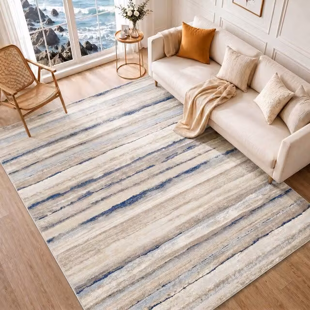 Livabliss Roma Modern Abstract Rug in Grey, Brown and Multicolour, W: 160 cm, D: 215 cm
