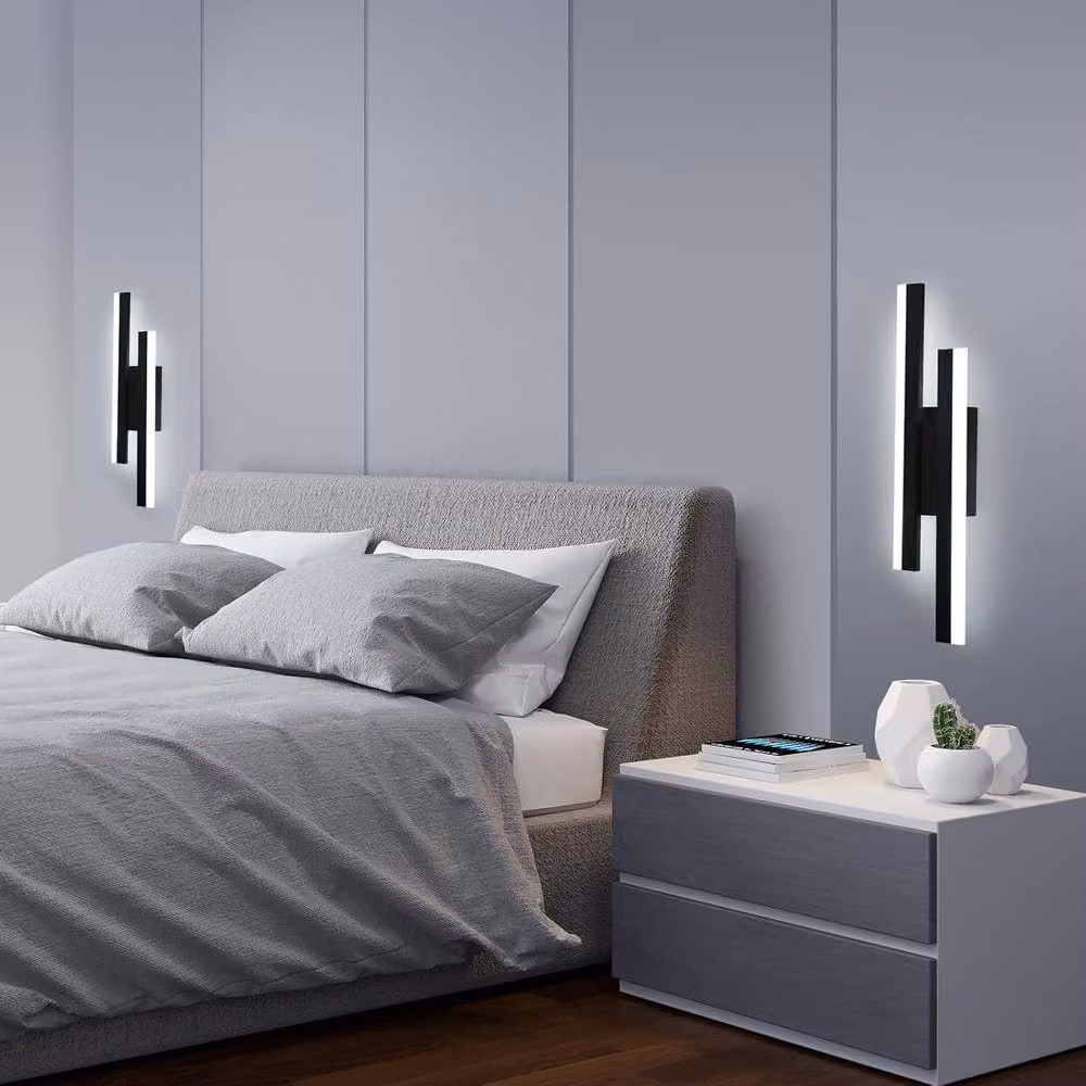 Goeco Modern LED Wall Light, 16W Up and Down Linear Bar Lamp, 6500K Cool White, Black – 2