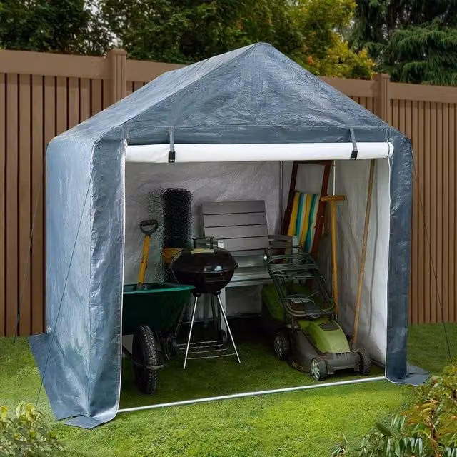 Coopers of Stortford Portable Weatherproof Garden Storage Shed in Grey, W/D/H: 183 x 183 x 183 cm – 1