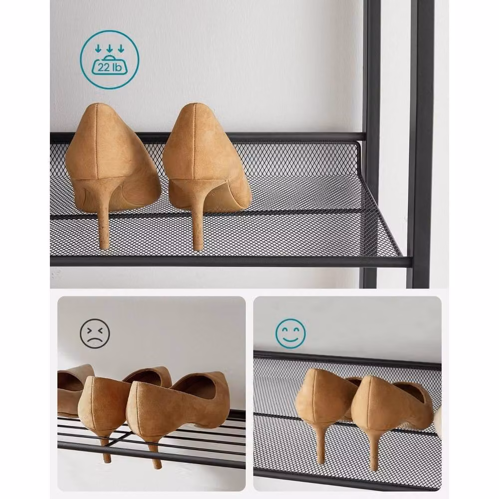 Kelvenix Black 8-Tier Metal Stackable Shoe Rack – 3