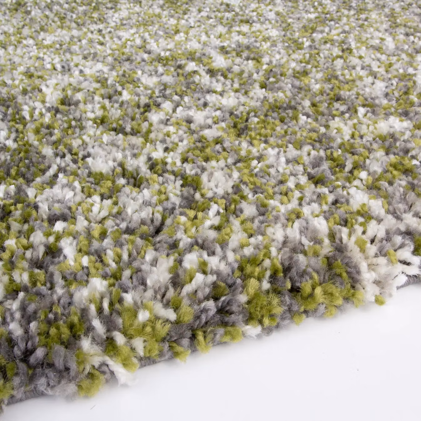 Kukoon Modern Abstract Shaggy Rug in Green and Grey, W: 160 cm, D: 230 cm – 3