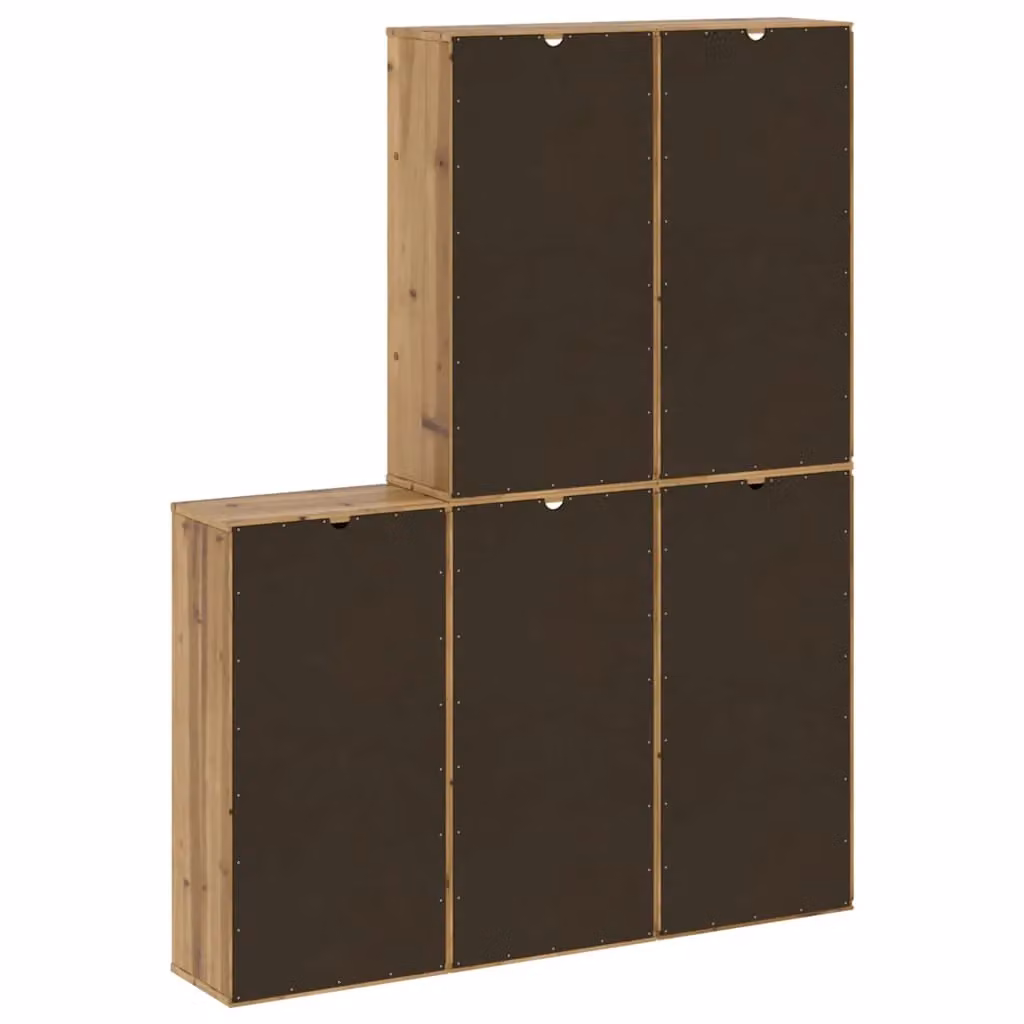 Berkfield Home ODDA Set of 5 Side Cabinets in Brown Solid Wood Pine, W/D/H: 40 x 24 x 79 cm – 4