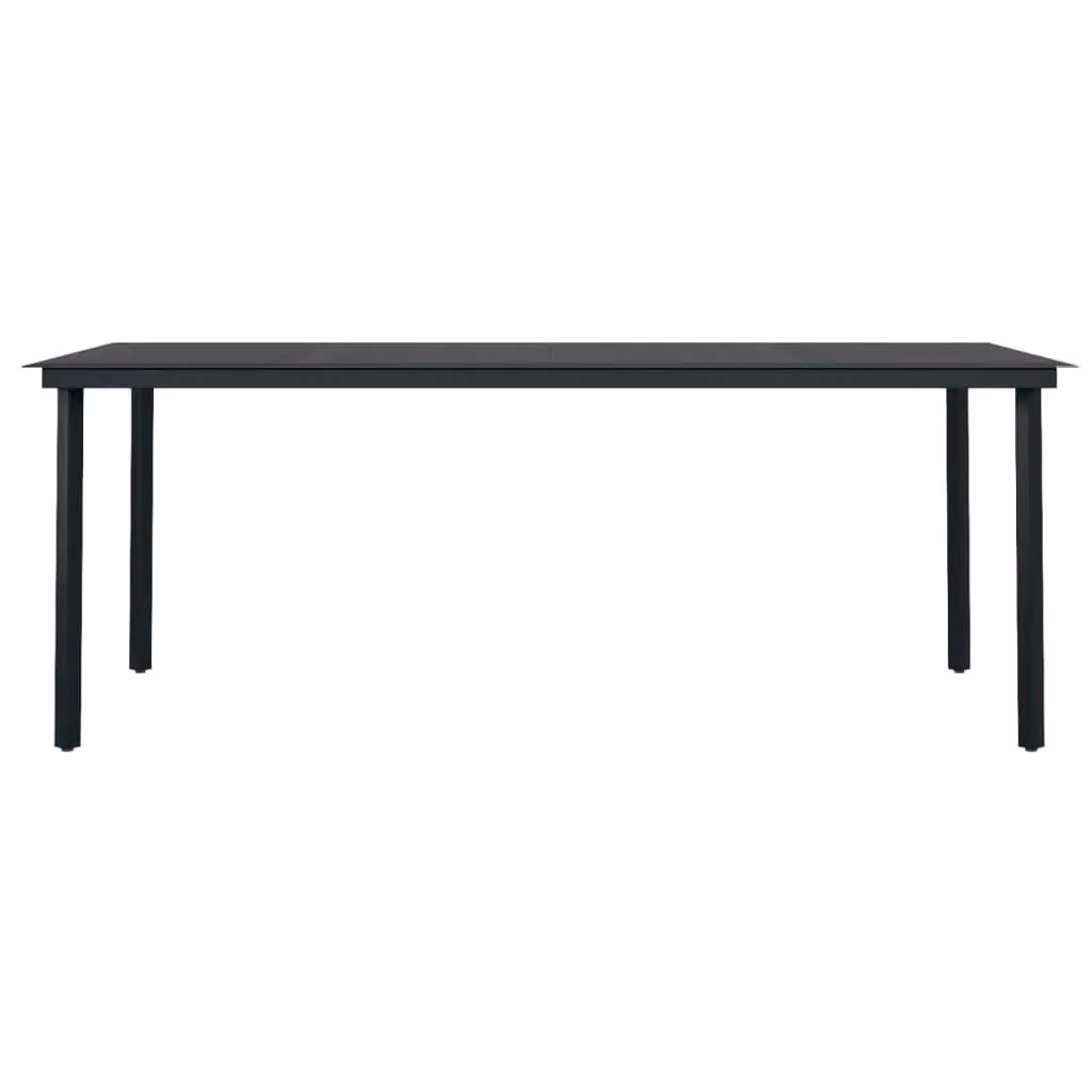 Berkfield Home Garden Dining Table in Black Steel and Glass, W/D/H: 200 x 100 x 74 cm – 2