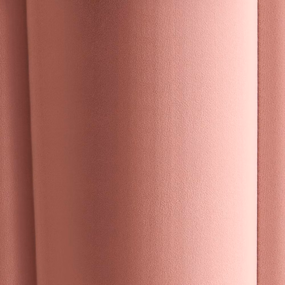 Wyld Haus Pink Velvet Cylindrical Pouffe with Rubberwood Frame, W: 39 cm, D: 34 cm, H: 45 cm – 5