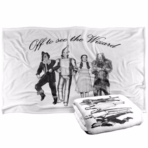 Warner Bros. The Wizard Of Oz Off To See The Wizard Super Soft Silky Touch Fleece Throw Blanket, Multicolour, W: 91 cm, D: 147 cm – 1