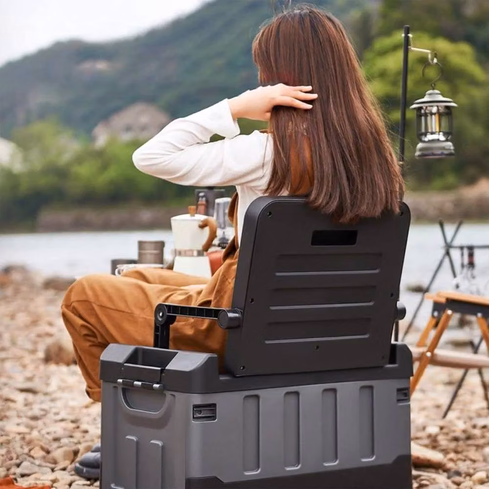 KORVIXA 60L Foldable Camping Storage Chair and Fishing Tackle Box in Grey – 4