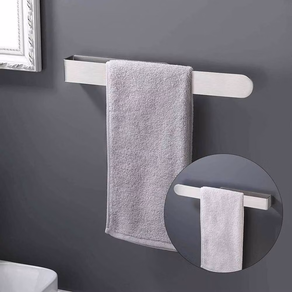 NESTLUNE Silver Stainless Steel Self Adhesive Bathroom Hand Towel Ring, 37 cm – 2