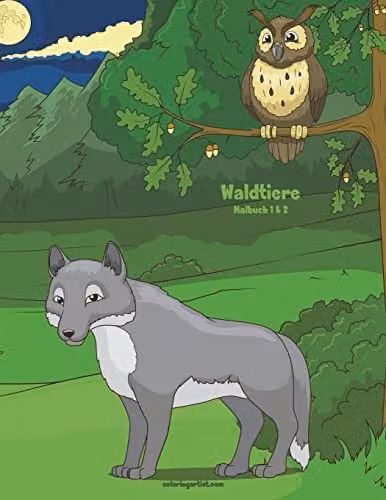 Waldtiere-Malbuch 1 & 2: Volume 1 Multicolour Colouring Book by Createspace