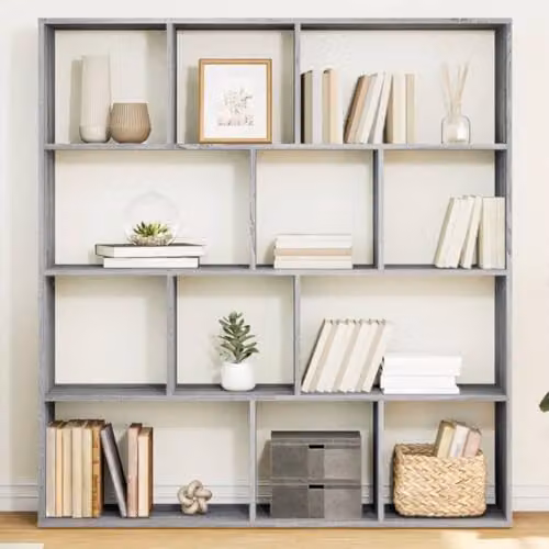 vidaXL Book Cabinet in Grey Sonoma, W/D/H: 132 x 29 x 141.5 cm – 2