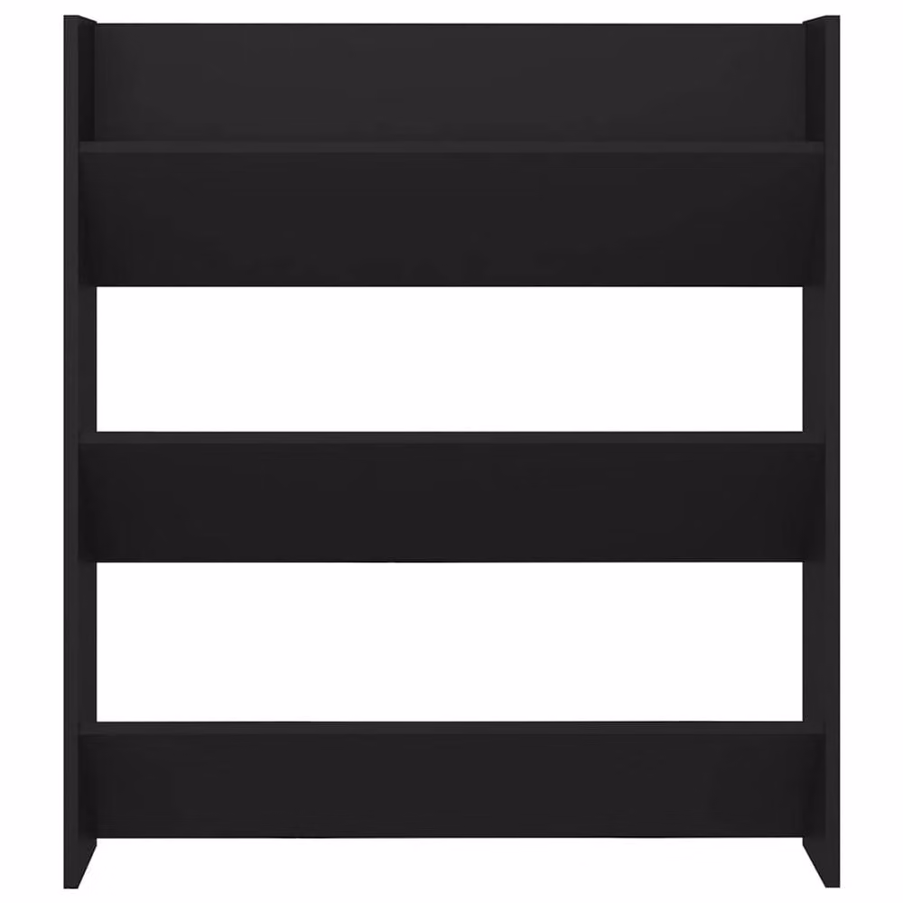 Berkfield Home Modern Wall Mounted Shoe Cabinet in Black, W/D/H: 80 x 18 x 90 cm – 4