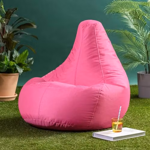 Bean Bag Bazaar Pink Outdoor Bean Bag with Filling Included – 2