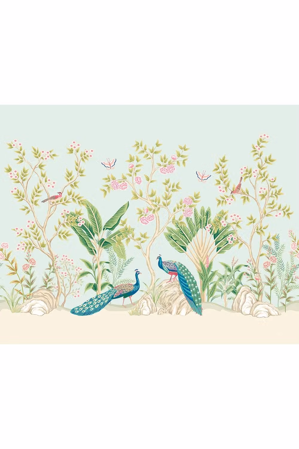 Origin Murals Peacock Garden Floral Wall Mural in Blue, W: 300 cm, H: 240 cm – 2