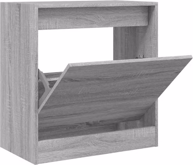 Berkfield Home Grey Sonoma Shoe Cabinet with Tilting Compartments and Internal Drawers, W: 60 cm, D: 34 cm, H: 63.5 cm