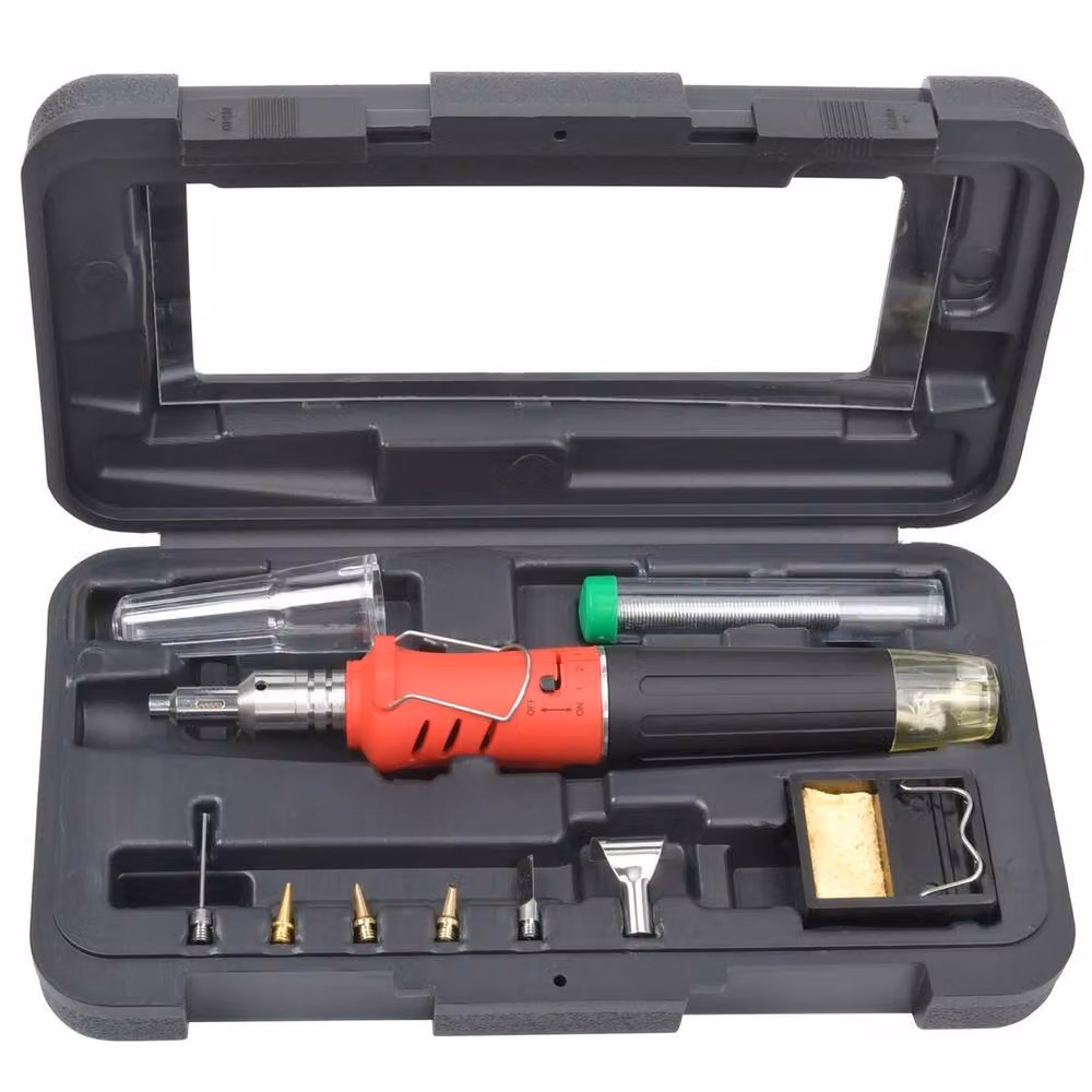 VOGREX Cordless Auto Ignition Butane Gas Soldering Iron Kit in Red and Multicolour – 5
