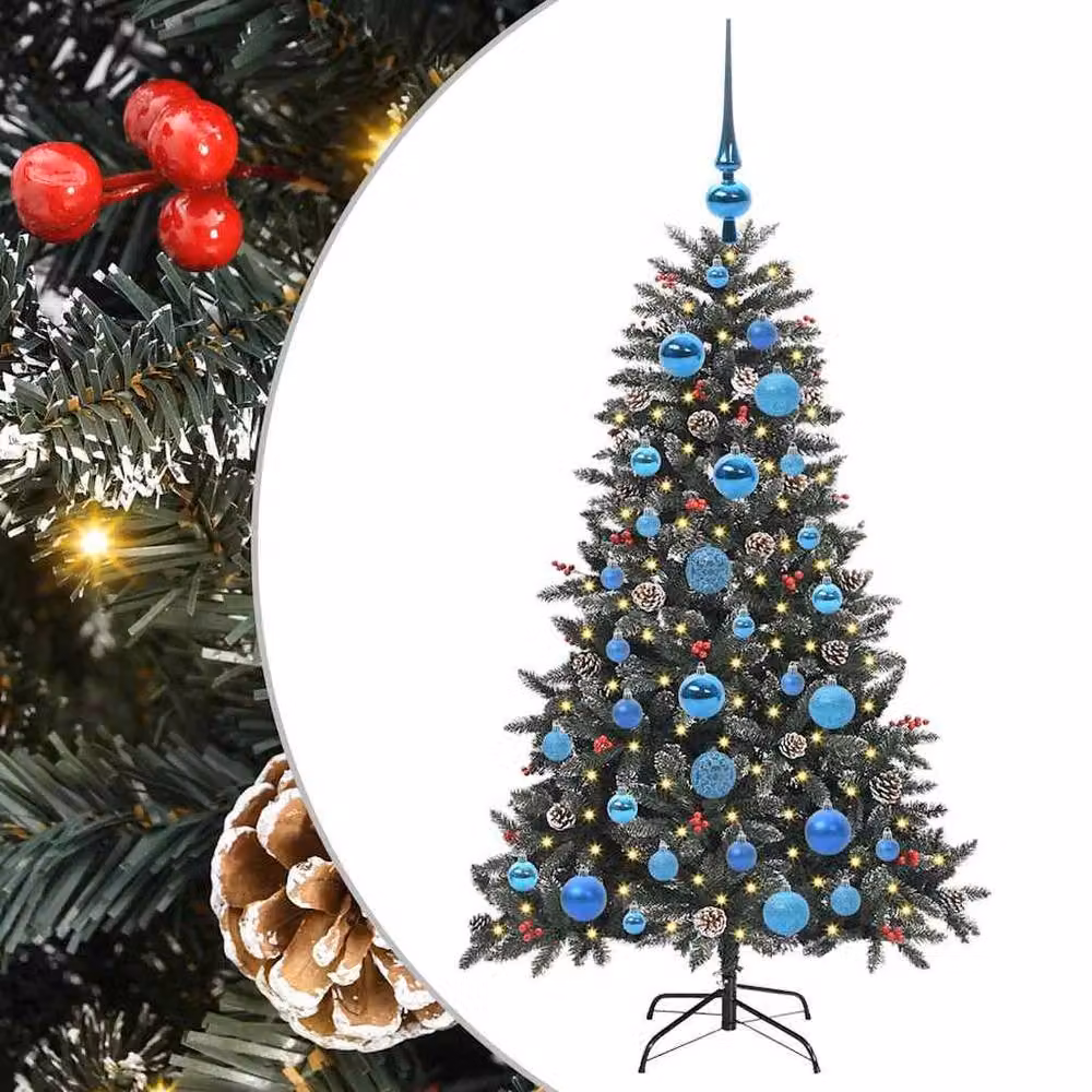 Berkfield Home Green Artificial Christmas Tree with 150 LEDs, W/D/H: 68 x 68 x 120 cm – 2