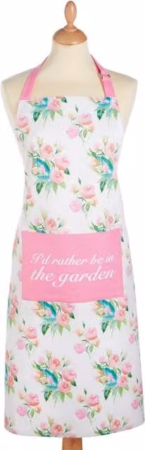 KitchenCraft Rose Apron in Pink and White