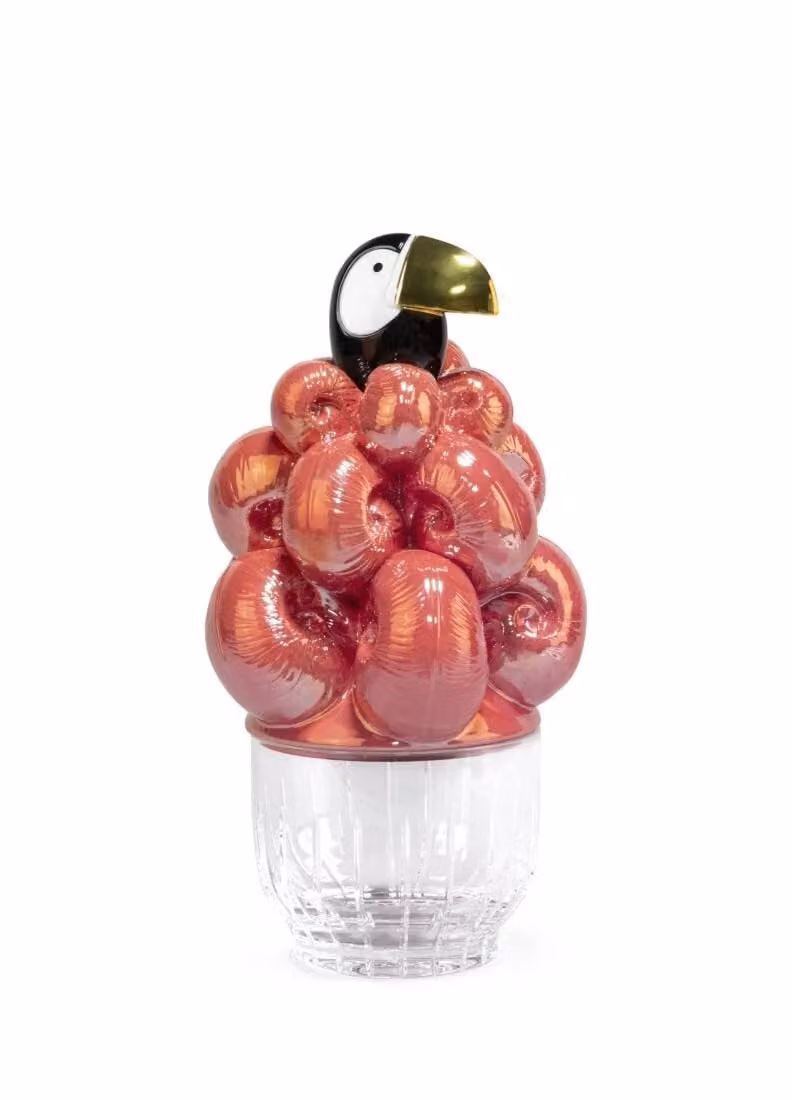 Lladró Toucan Ice Bucket in Multicolour Porcelain with Golden Luster