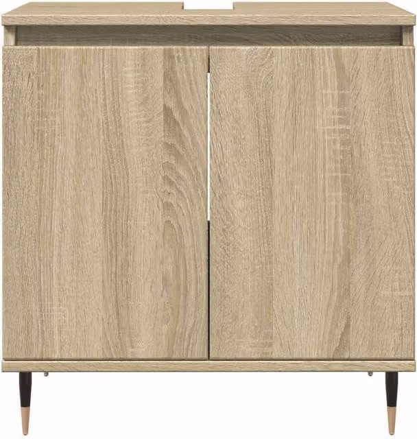 Berkfield Home Sonoma Oak Bathroom Cabinet in Beige and Brown, W/D/H: 58 x 33 x 60 cm – 1