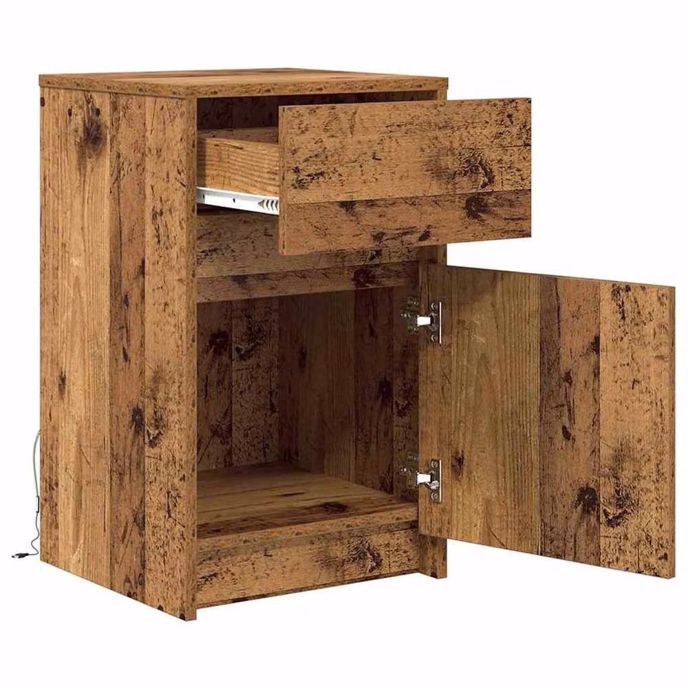 Berkfield Home Bedside Cabinet in Brown Old Wood, W/D/H: 38 x 34 x 61 cm – 3