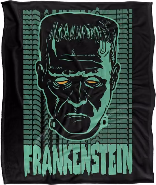 Universal Monsters Frankenstein Silky Touch Super Soft Throw Blanket in White