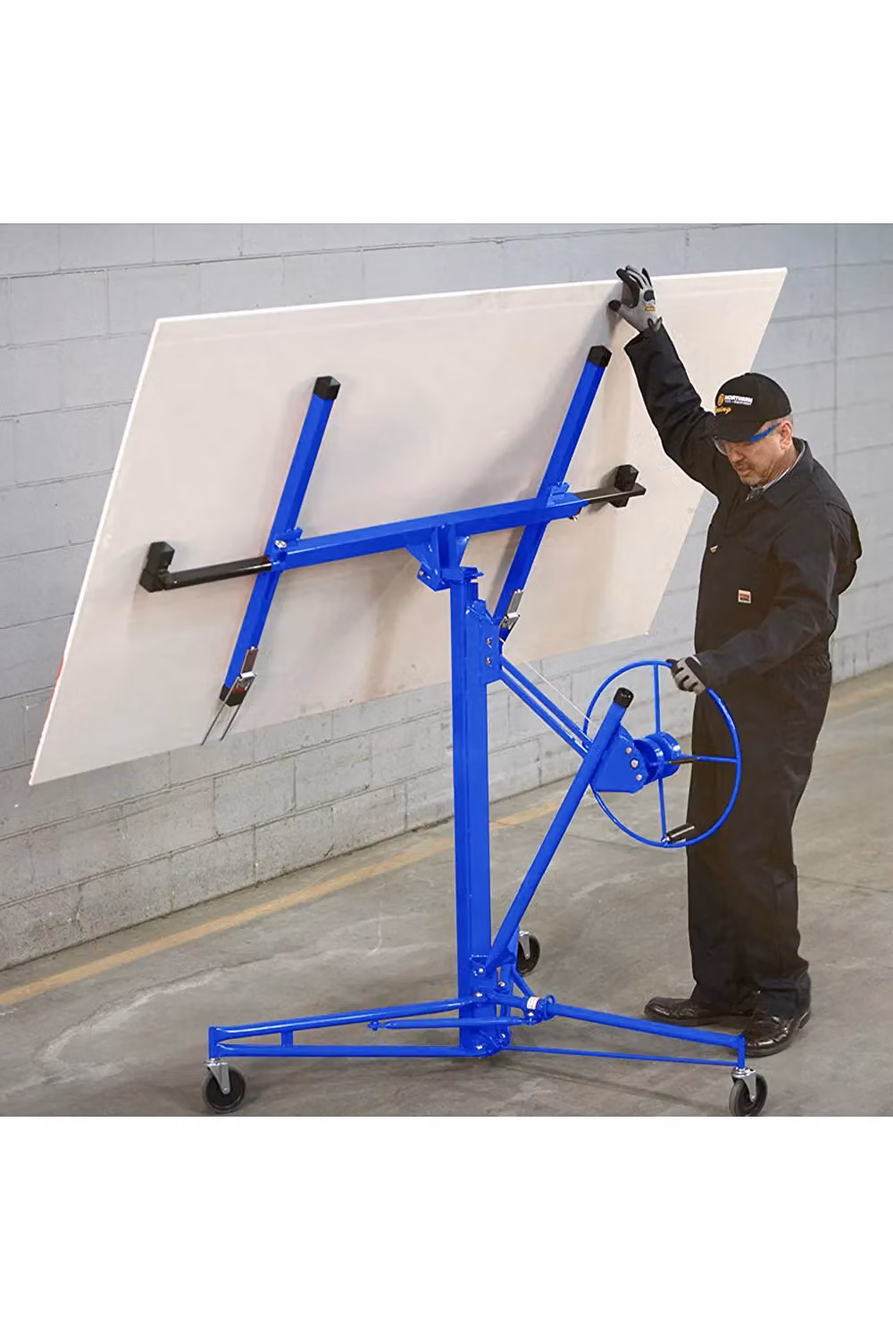 Living and Home 11ft Steel Drywall Lifter with Rolling Casters Panel Hoist in Blue – 2