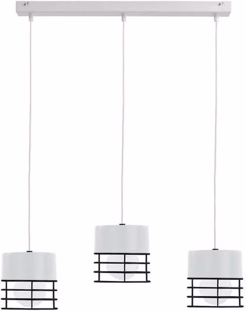 Netlighting Ohio Bar Pendant Ceiling Light in White or Black, 60 cm, 3x E27, Dimmable