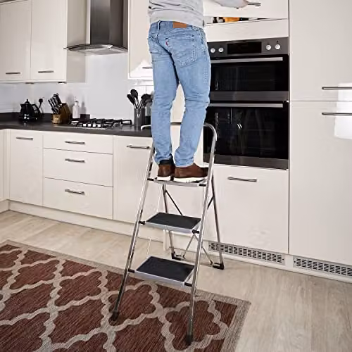 TB Davies 3 Tread Slimline Aluminium Step Stool in Silver – 2