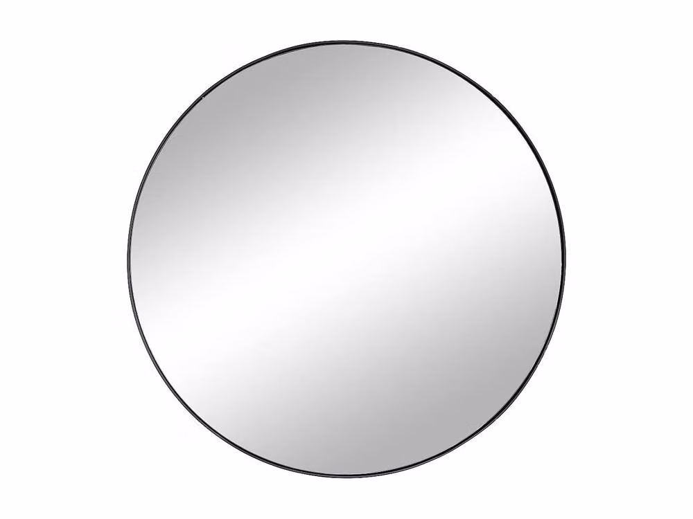 JAFFREL Vente-unique Round Wall-Mounted Metal Mirror in Black, Diameter: 80 cm – 2