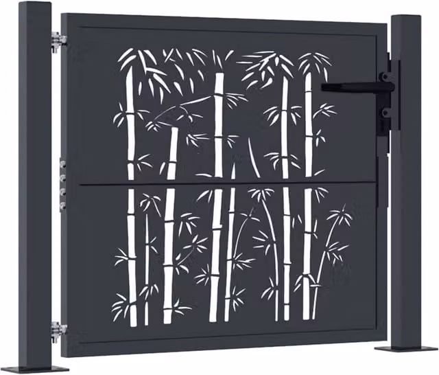 Berkfield Home Steel Garden Gate in Anthracite Grey, W/H: 105 x 105 cm