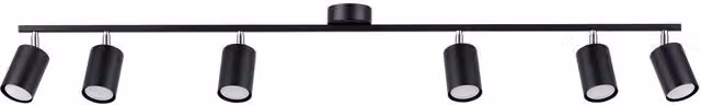 Sollux Lighting Lemmi Modern Black Ceiling Spotlight Bar with 6x GU10 Lights, W/D/H: 135 x 20 x 24 cm