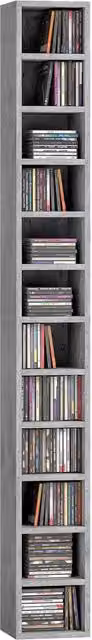 Rolipo 204 CD Tall Narrow Media Storage Tower in Matt Grey