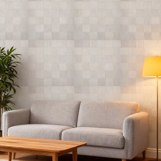 Livingandhome 10-Piece Geometric Square Self-Adhesive Wall Tile Stickers in Grey Gloss