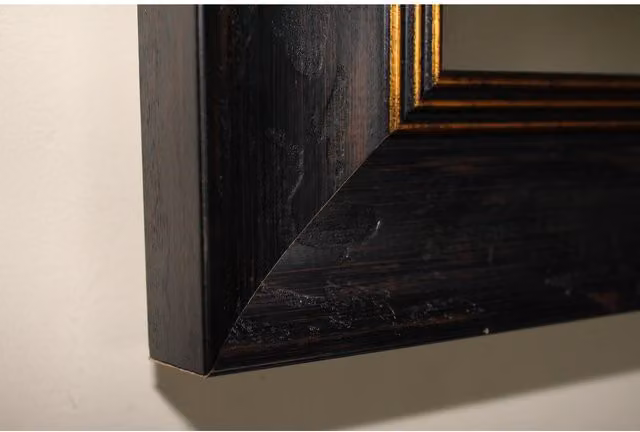 Benjamin Tate Design LTD Roma Loire Modern Wall Accent Mirror in Gold and Black, Width: 81 cm
