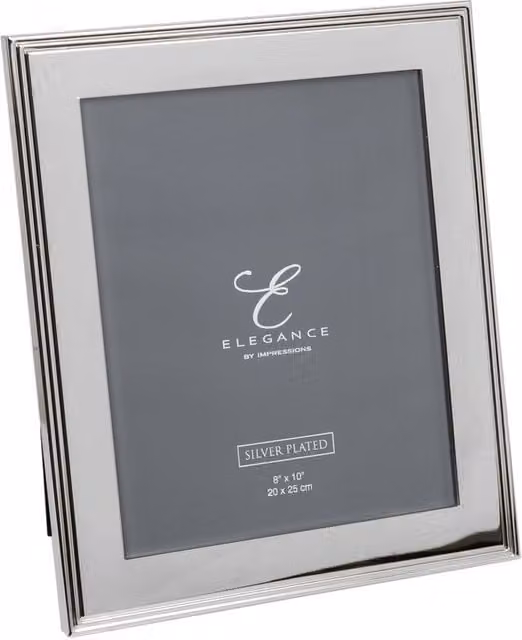 Widdop and Co Elegance Silver Plated Rib Edge Rectangular Single Photo Frame, W/H: 20.32 x 31.0 cm