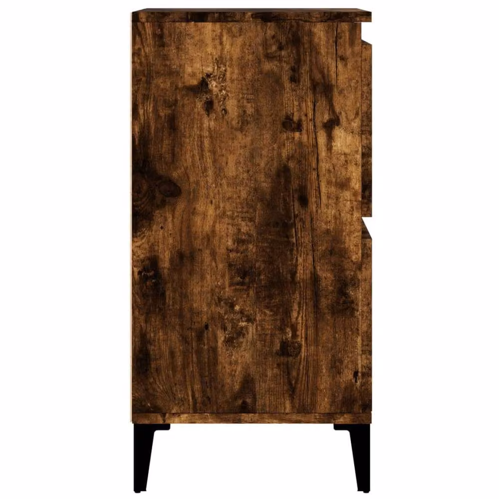 Berkfield Home Set of 3 Smoked Oak Sideboards in Brown, W/D/H: 60 x 35 x 70 cm – 4