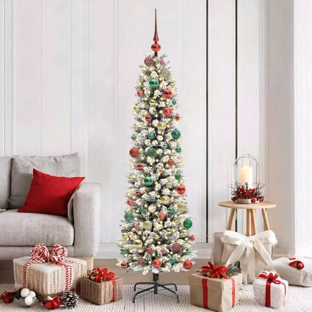 Berkfield Home Artificial Christmas Tree in Green, White and Black, Height: 180 cm – 1