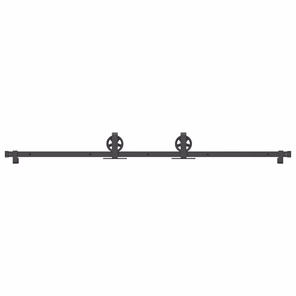 Berkfield Home Matt Black Steel Sliding Door Hardware Kit – 1