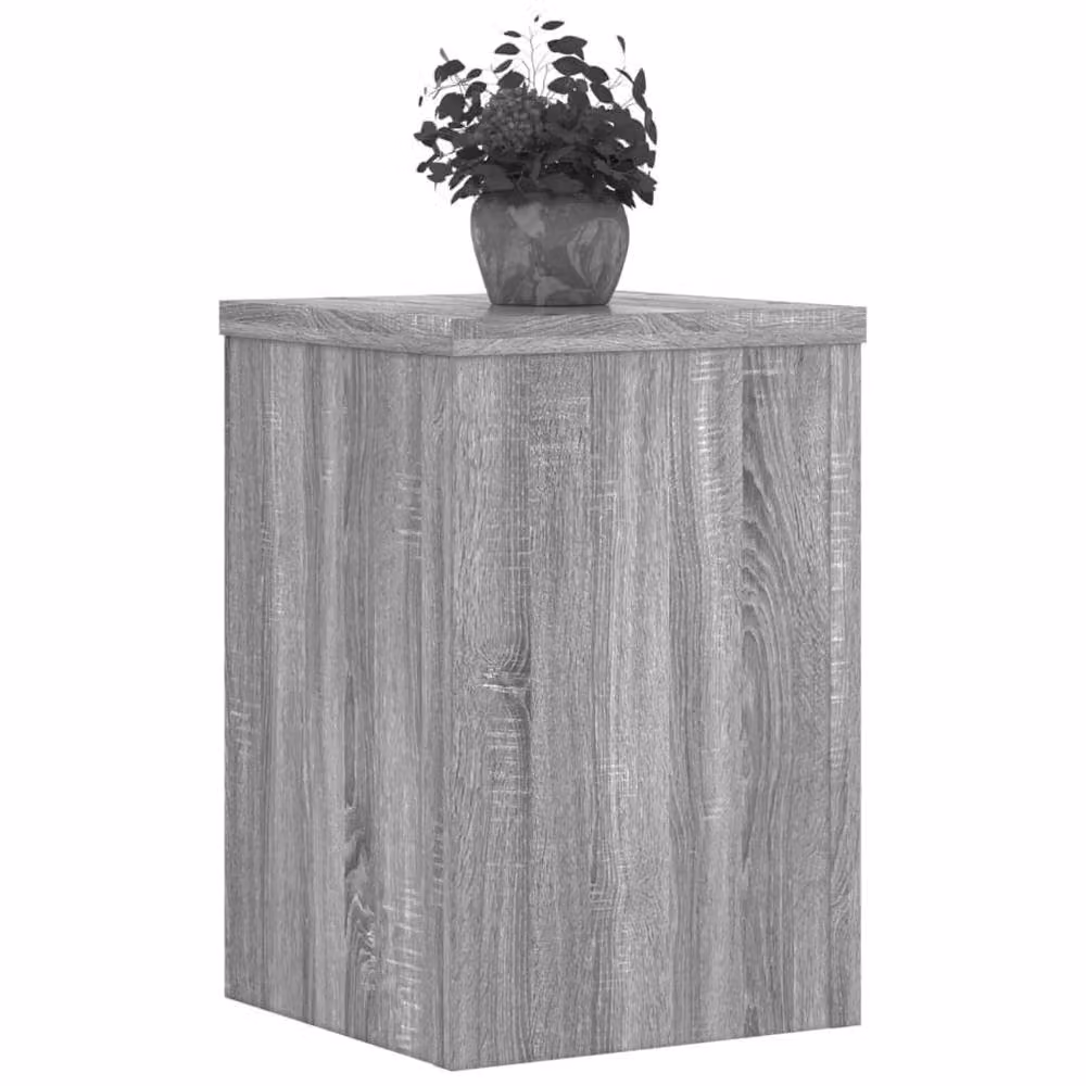 Berkfield Home Set of 2 Grey Modern Square Plant Stands, W/D/H: 20 x 20 x 30 cm – 2
